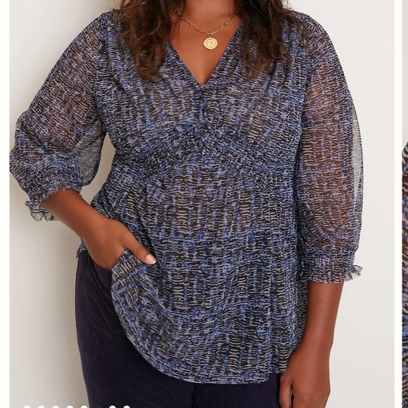 Anthropologie Tops - Anthropologie Gretchen Smocked Tunic Size XL